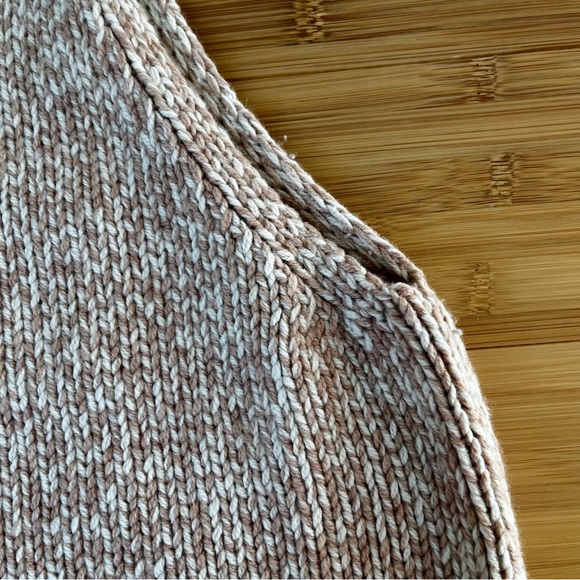 Madewell Wool Blend Turtleneck Cutaway Sweater-Vest Tan Cream - Medium - Picture 11 of 13